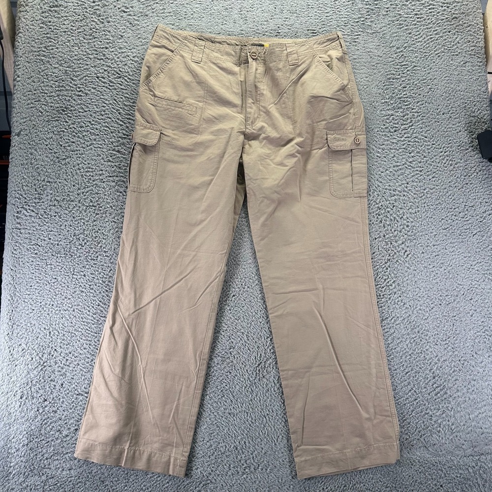 Cabela's Pant Womens 18 Beige Cotton Cargo Straight Leg Hiking Camping Outdoor